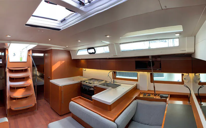 Salon of Thano, a Beneteau Oceanis 51.1 sailboat at Athens, Greece