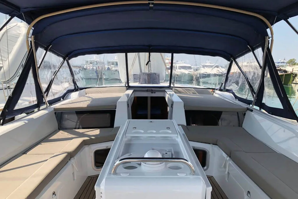 Deck of Thano, a Beneteau Oceanis 51.1 sailboat at Athens, Greece