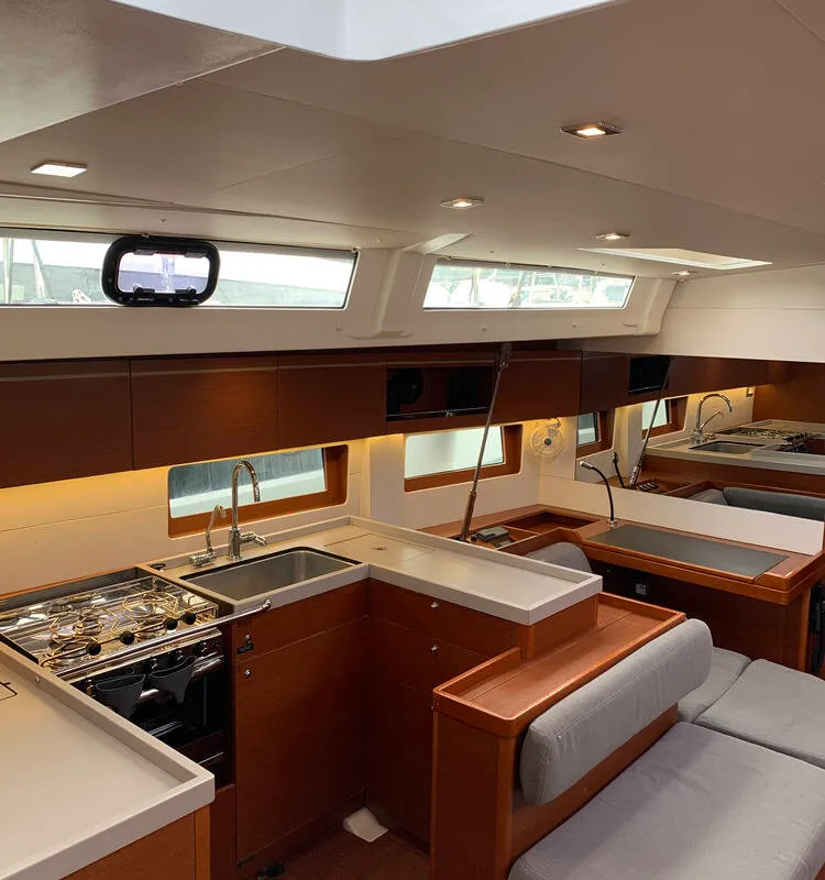 Galley of Thano, a Beneteau Oceanis 51.1 sailboat at Athens, Greece