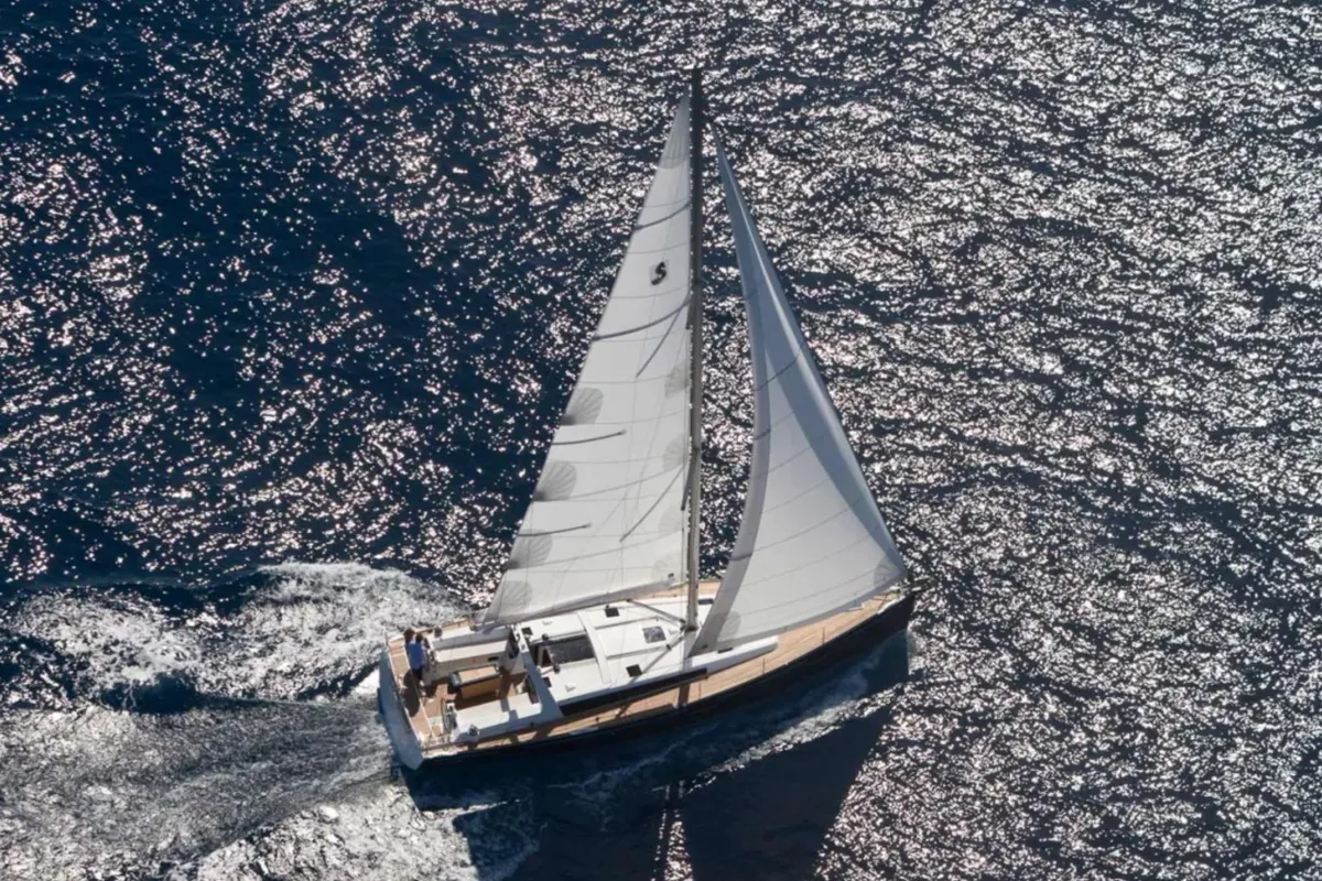 Exterior view of Athena, a Beneteau Oceanis 48 sailboat at Fethiye, Turkey