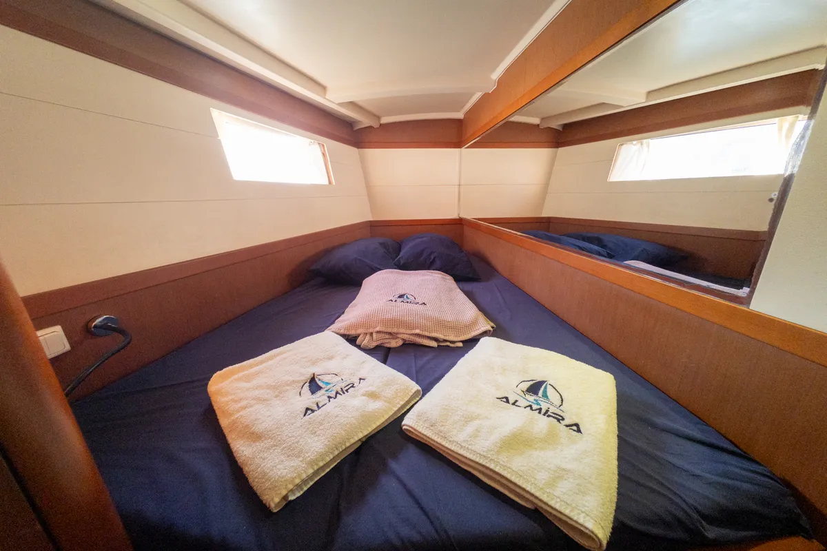 Cabin on Athena, a Beneteau Oceanis 48 sailboat at Fethiye, Turkey