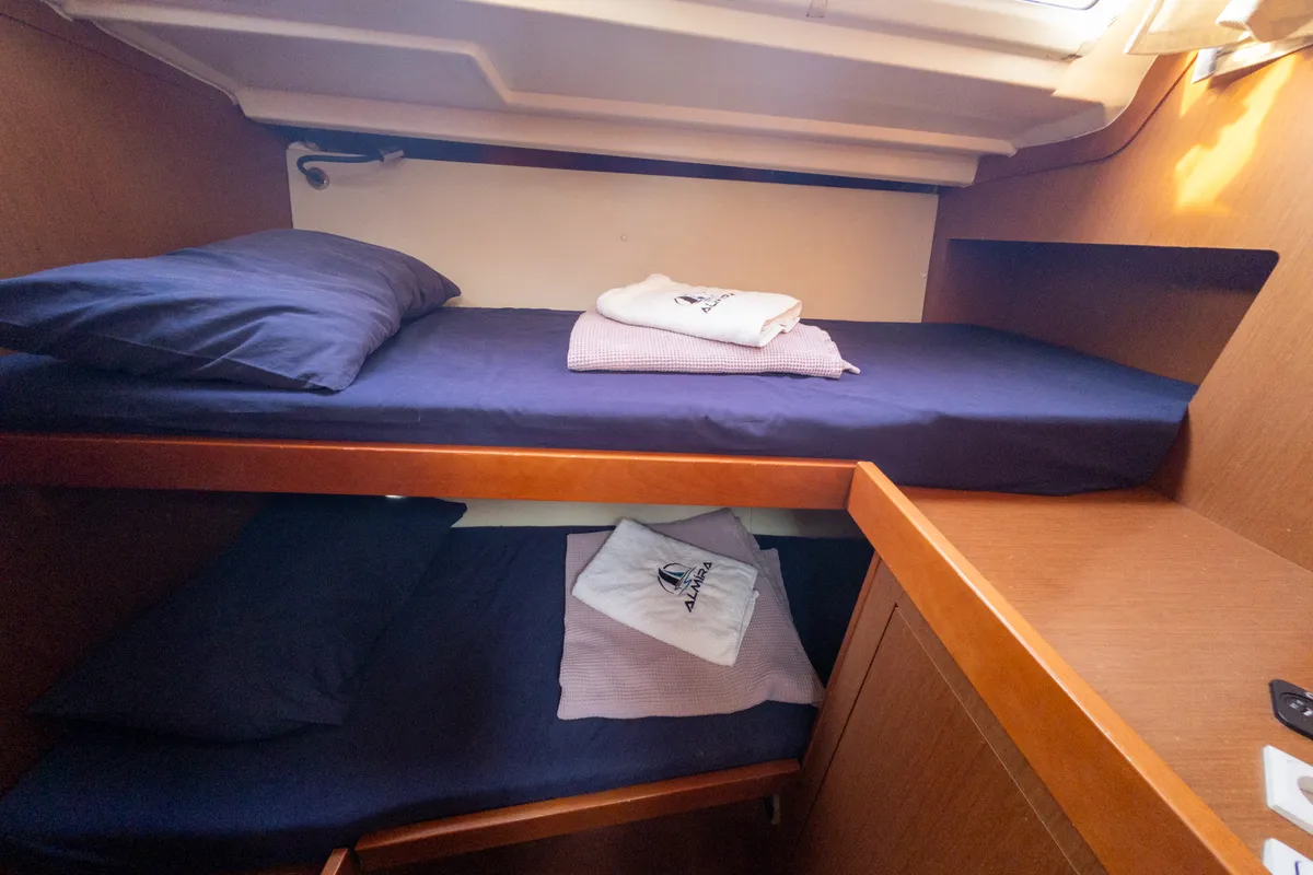 Cabin on Athena, a Beneteau Oceanis 48 sailboat at Fethiye, Turkey