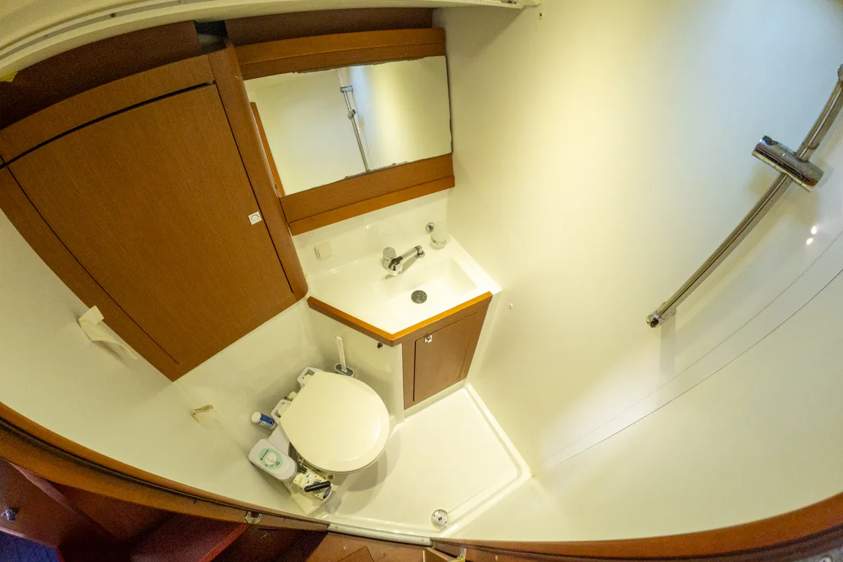 Galley of Athena, a Beneteau Oceanis 48 sailboat at Fethiye, Turkey