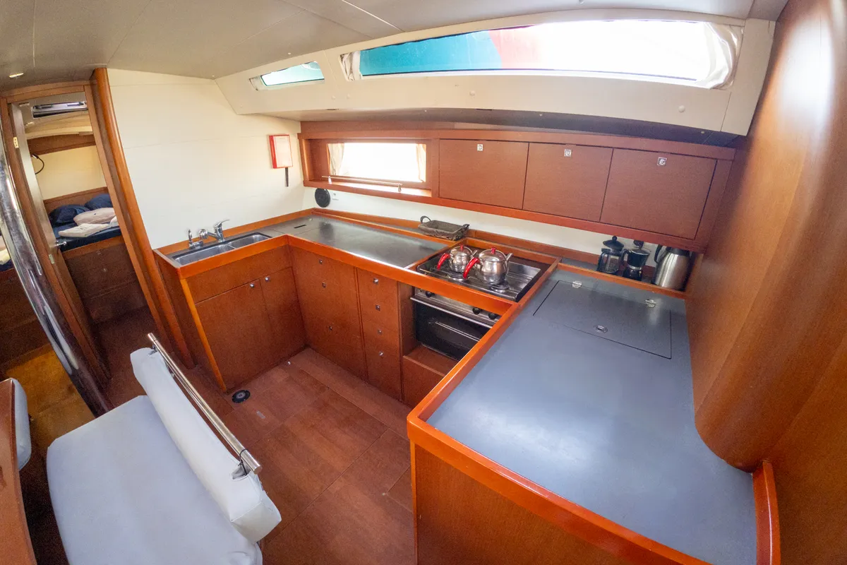 Cabin on Athena, a Beneteau Oceanis 48 sailboat at Fethiye, Turkey