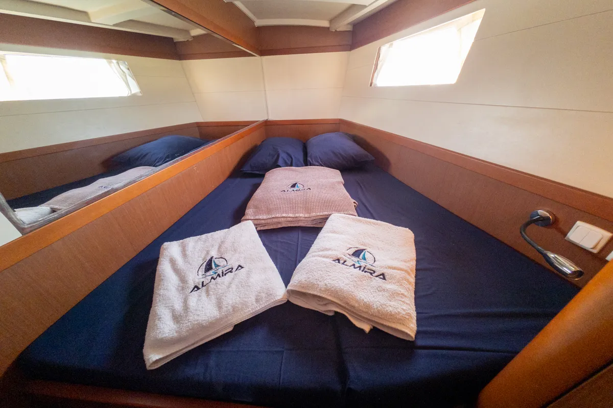 Cabin on Athena, a Beneteau Oceanis 48 sailboat at Fethiye, Turkey