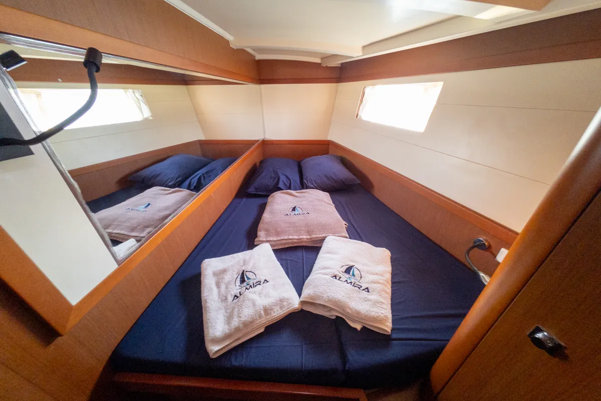 Cabin on Athena, a Beneteau Oceanis 48 sailboat at Fethiye, Turkey