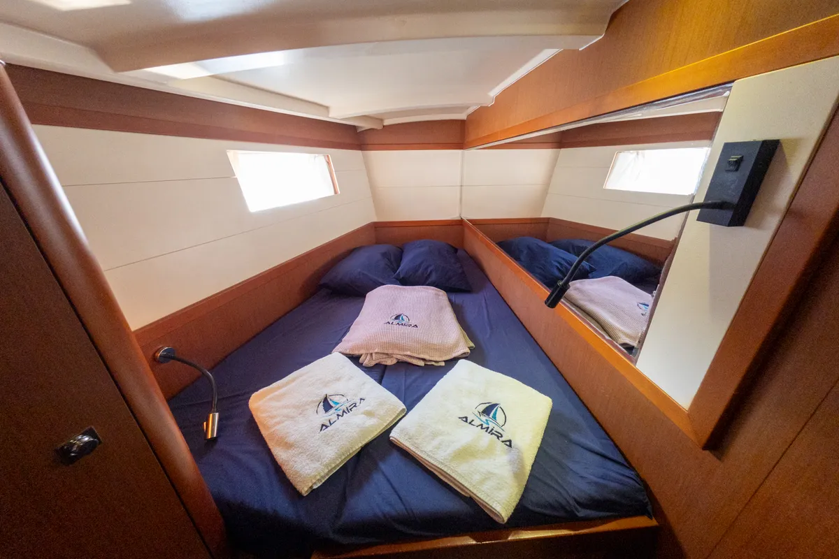 Head on Athena, a Beneteau Oceanis 48 sailboat at Fethiye, Turkey