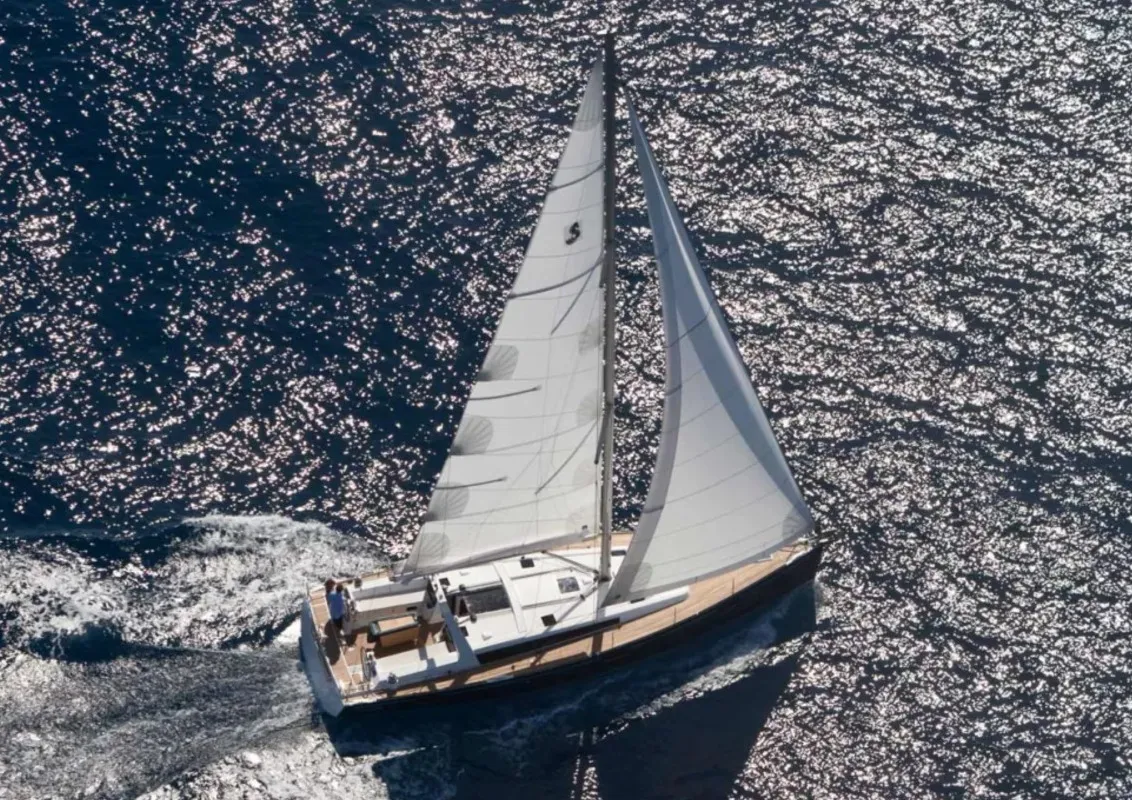 Exterior view of Athena, a Beneteau Oceanis 48 sailboat at Fethiye, Turkey