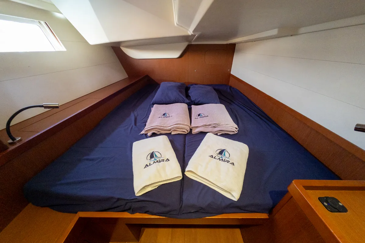 Cabin on Athena, a Beneteau Oceanis 48 sailboat at Fethiye, Turkey