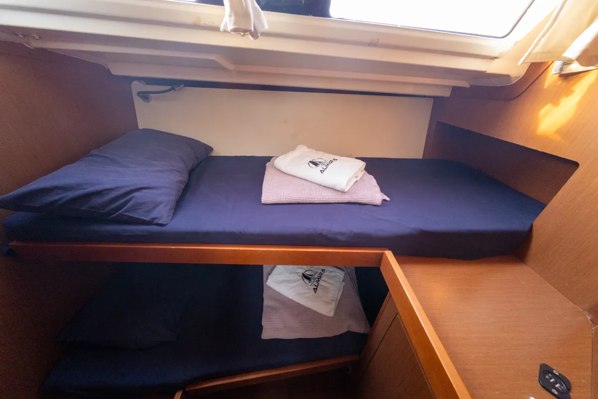 Cabin on Athena, a Beneteau Oceanis 48 sailboat at Fethiye, Turkey