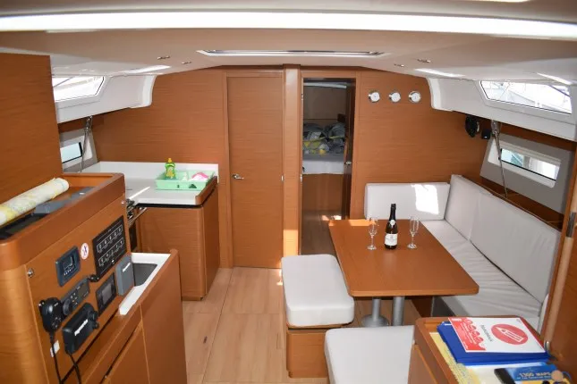 Salon of Hrvaska, a Jeanneau Sun Odyssey 490 sailboat at Grad Kaštela, Croatia