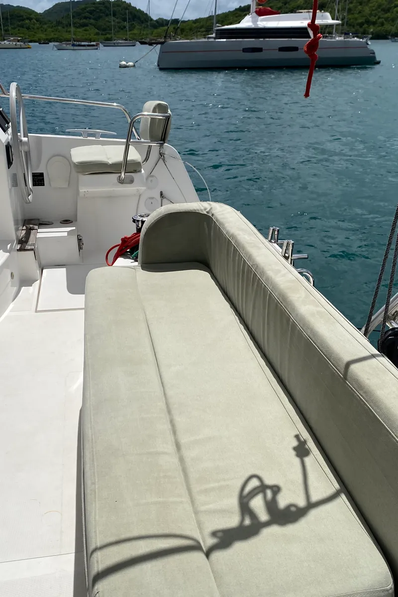 Deck of Poucette, a Bali Catsmart catamaran at Alameda, United States