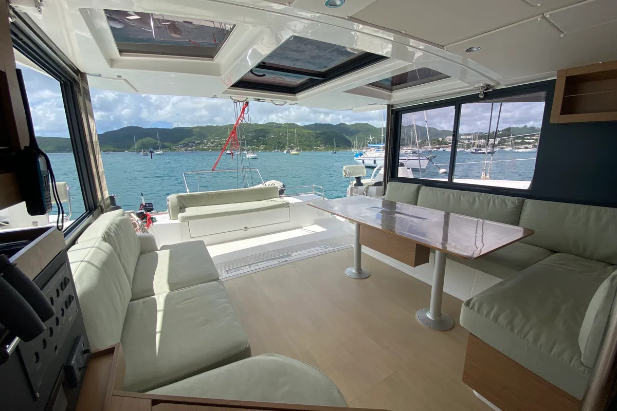 Salon of Poucette, a Bali Catsmart catamaran at Alameda, United States