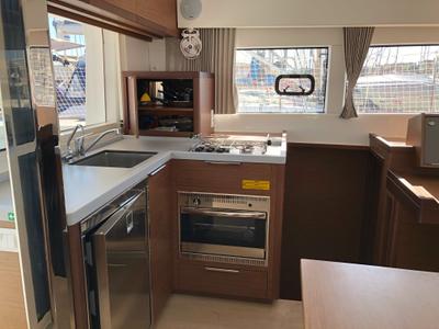 Galley of Manik, a Lagoon 40 catamaran at Nettuno, Italy