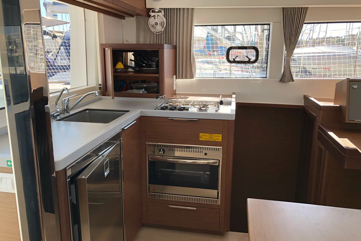 Galley of Manik, a Lagoon 40 catamaran at Nettuno, Italy