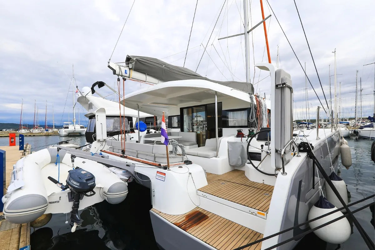 Exterior view of Windhunter, a Excess 14 catamaran at Pirovac, Croatia