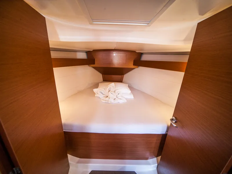 Cabin on Ronja, a Dufour 350 GL sailboat at Primošten, Croatia