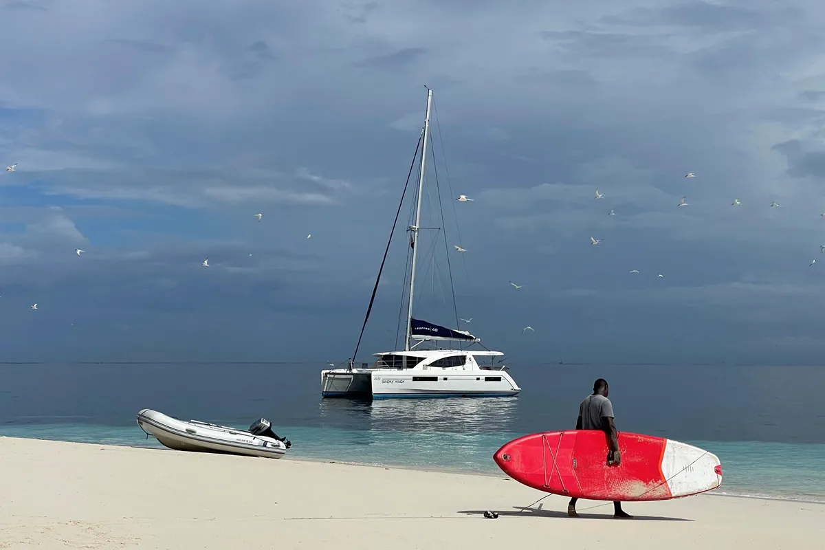 Exterior view of Sunday Kinga, a Leopard 48 - 4 + 2 cab. catamaran at Azam Marina, Tanzania