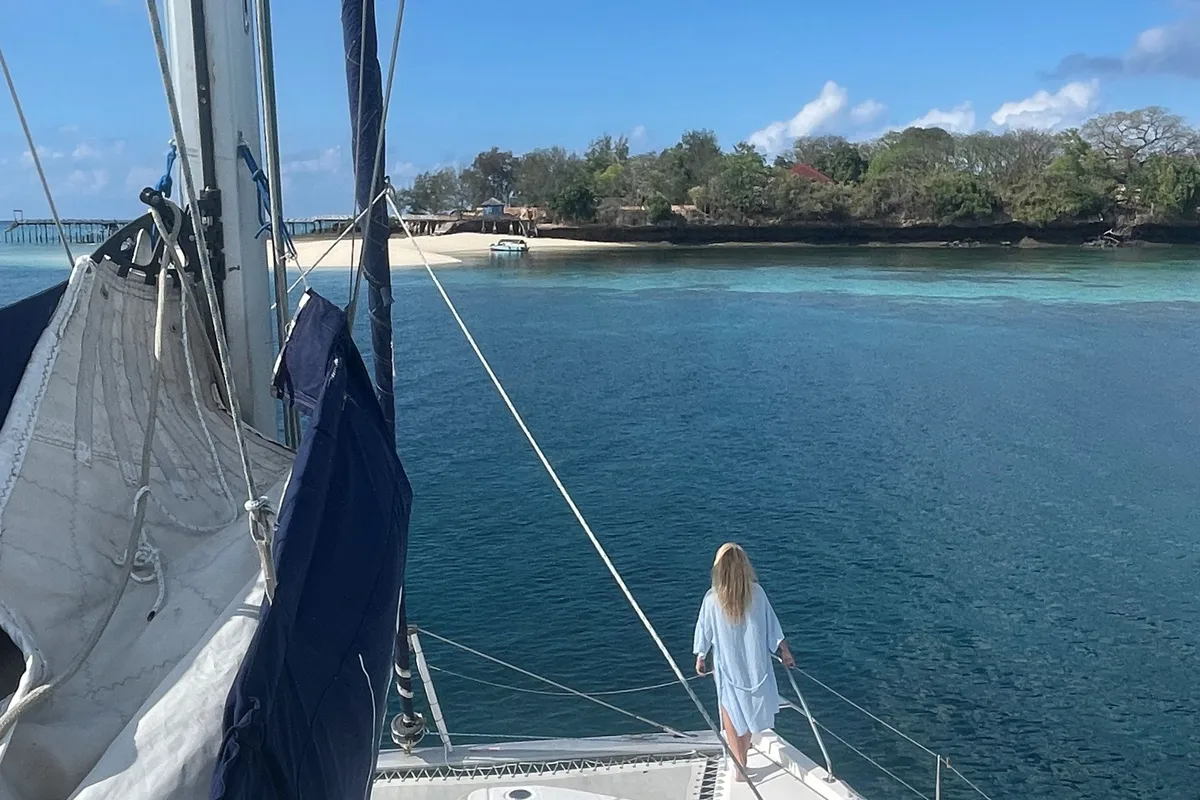 Deck of Sunday Kinga, a Leopard 48 - 4 + 2 cab. catamaran at Azam Marina, Tanzania