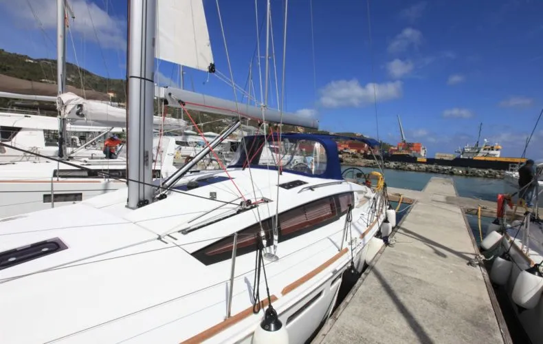 Good Decision, a Jeanneau Sun Odyssey 45DS sailboat at Road Town, British Virgin Islands