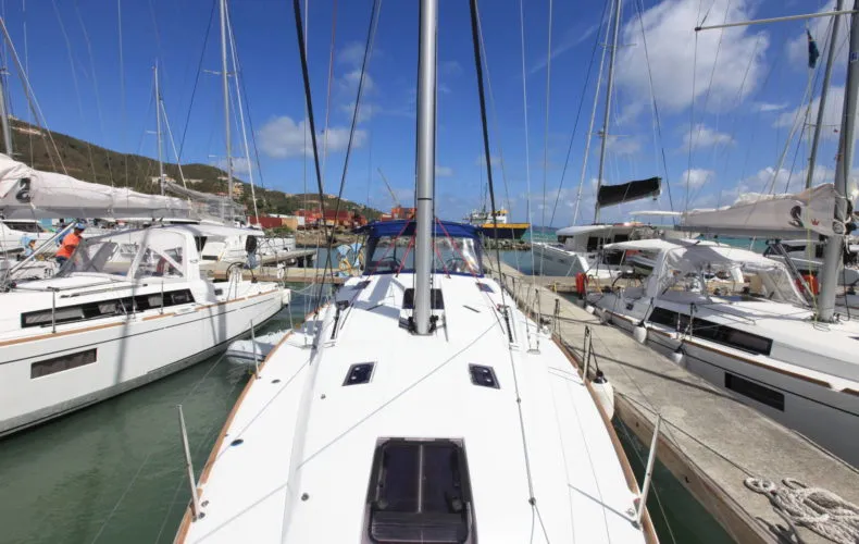 Good Decision, a Jeanneau Sun Odyssey 45DS sailboat at Road Town, British Virgin Islands