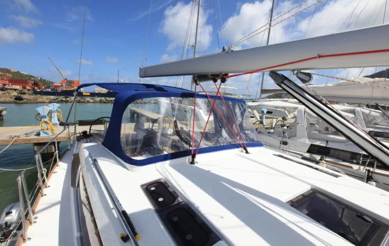 Good Decision, a Jeanneau Sun Odyssey 45DS sailboat at Road Town, British Virgin Islands