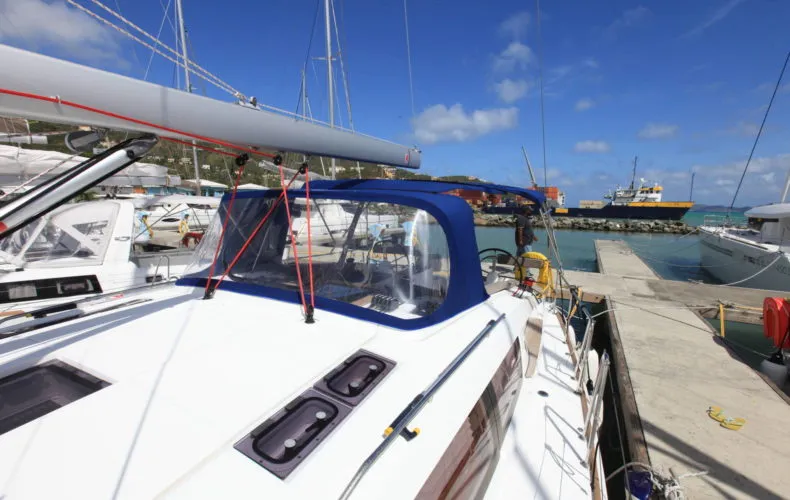 Good Decision, a Jeanneau Sun Odyssey 45DS sailboat at Road Town, British Virgin Islands
