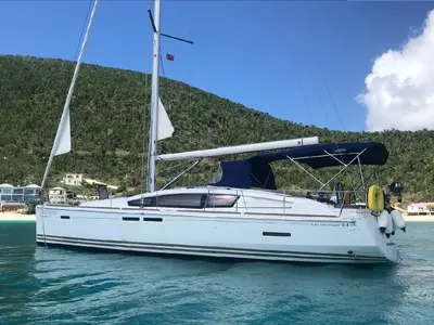 Good Decision, a Jeanneau Sun Odyssey 45DS sailboat at Road Town, British Virgin Islands