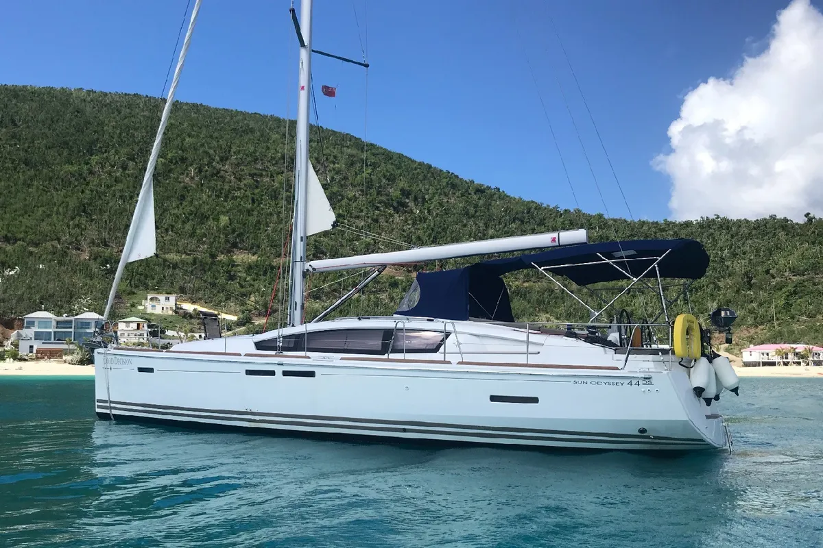 Good Decision, a Jeanneau Sun Odyssey 45DS sailboat at Road Town, British Virgin Islands