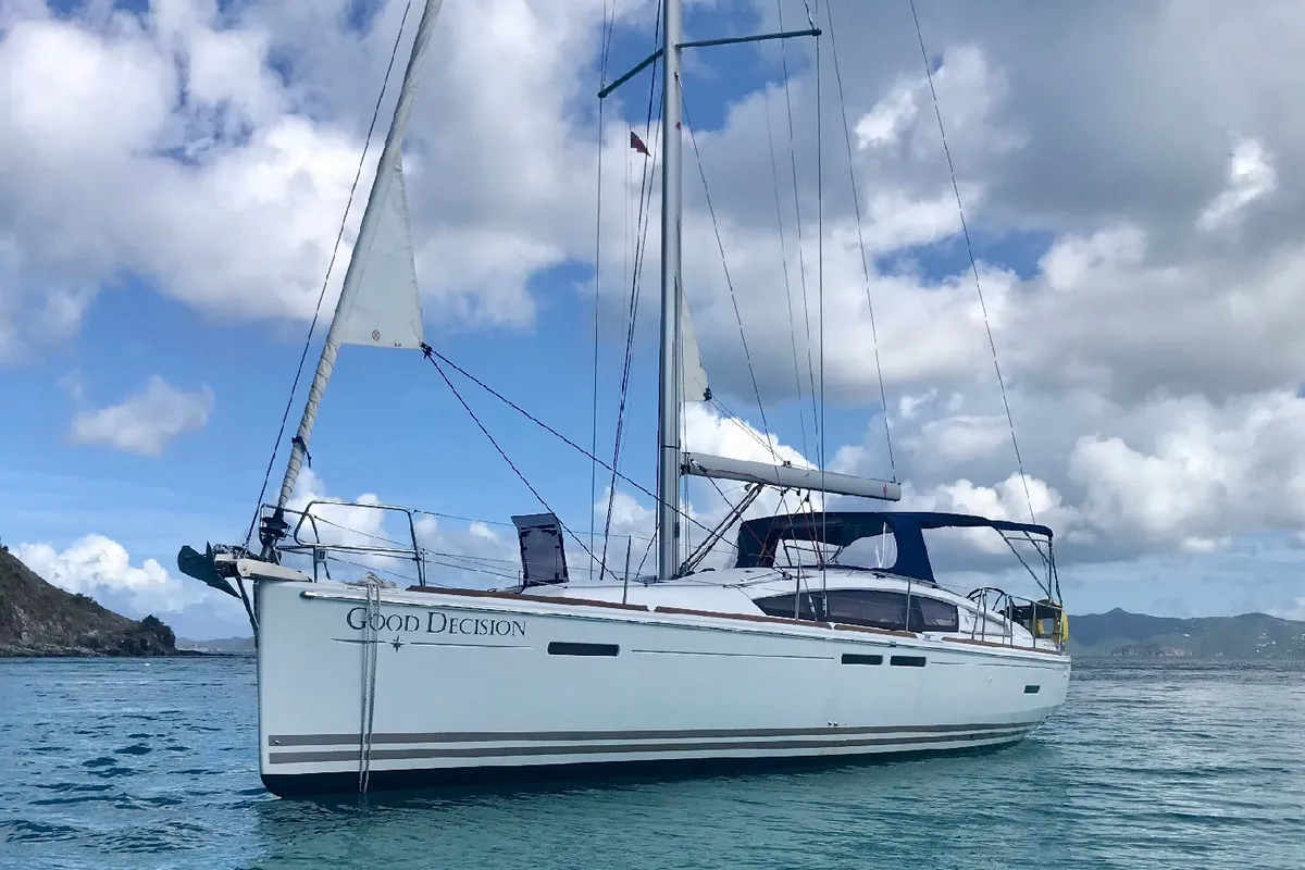 Good Decision, a Jeanneau Sun Odyssey 45DS sailboat at Road Town, British Virgin Islands