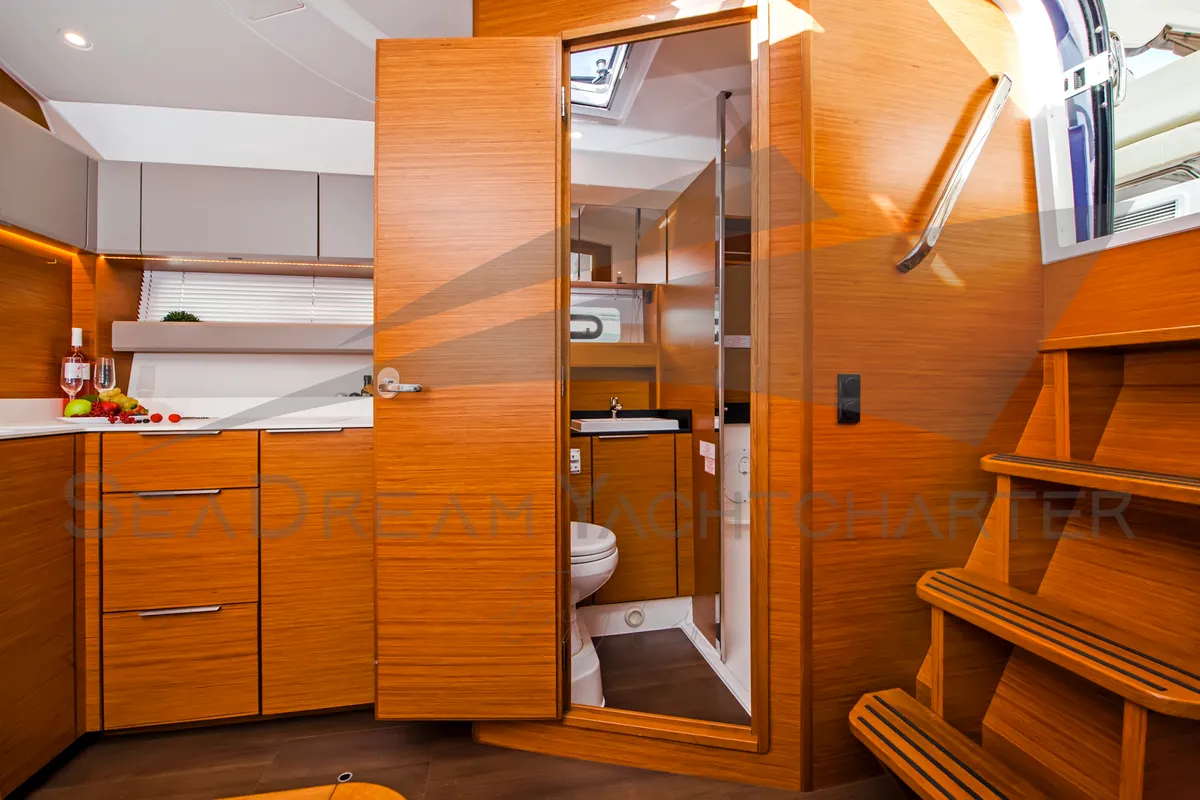 Galley of Sun Dreamer, a Bavaria S40 HT motorboat at Općina Sukošan, Croatia