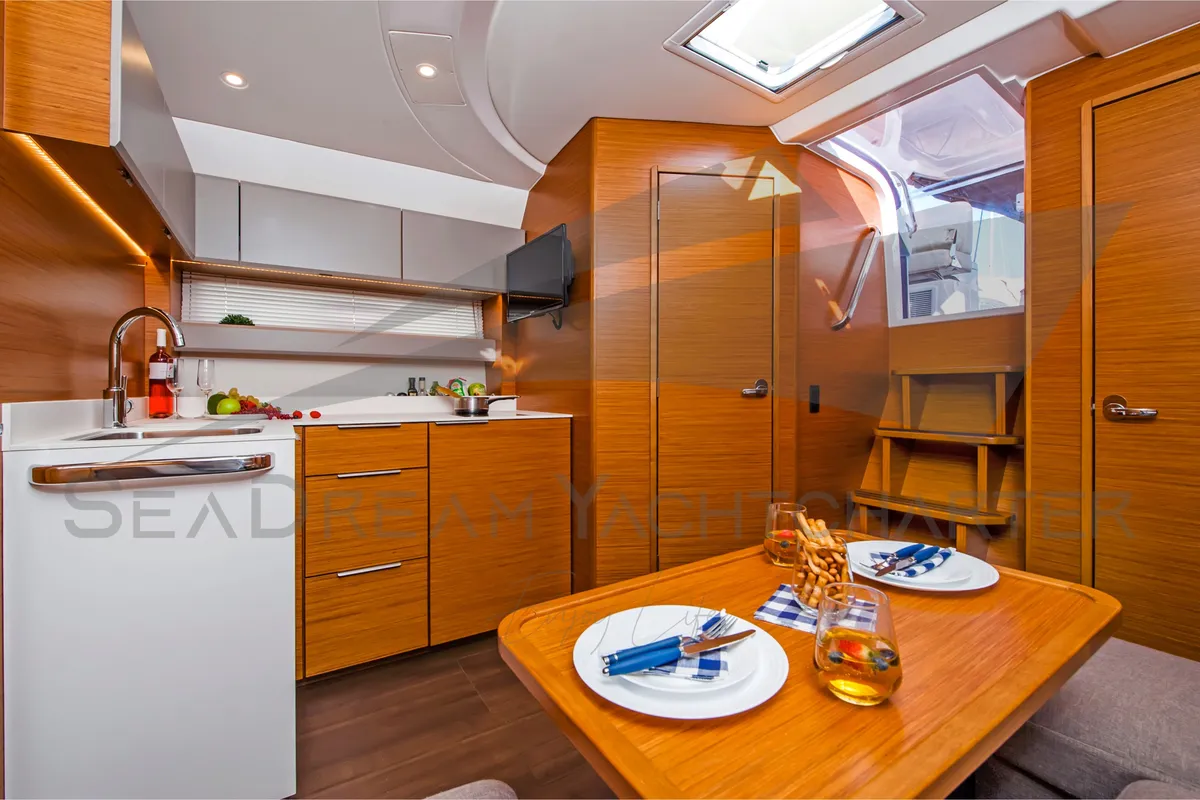 Galley of Sun Dreamer, a Bavaria S40 HT motorboat at Općina Sukošan, Croatia