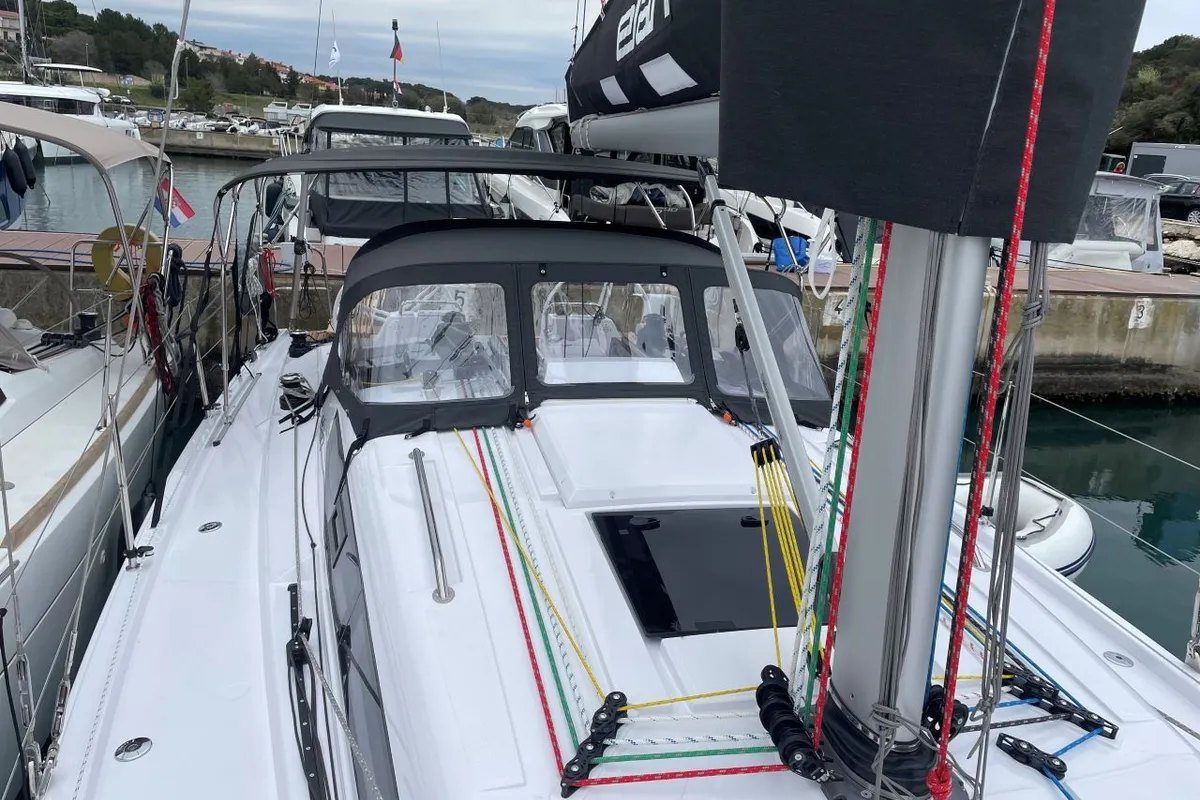 Luna, a Elan E4 sailboat at Grad Pula, Croatia