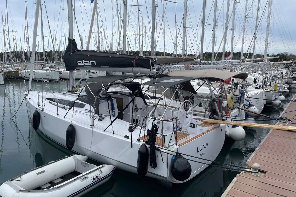 Luna, a Elan E4 sailboat at Grad Pula, Croatia