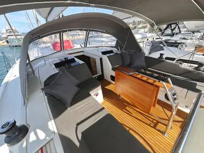 Deck of Maxine II, a Hanse 455 sailboat at Grad Kaštela, Croatia