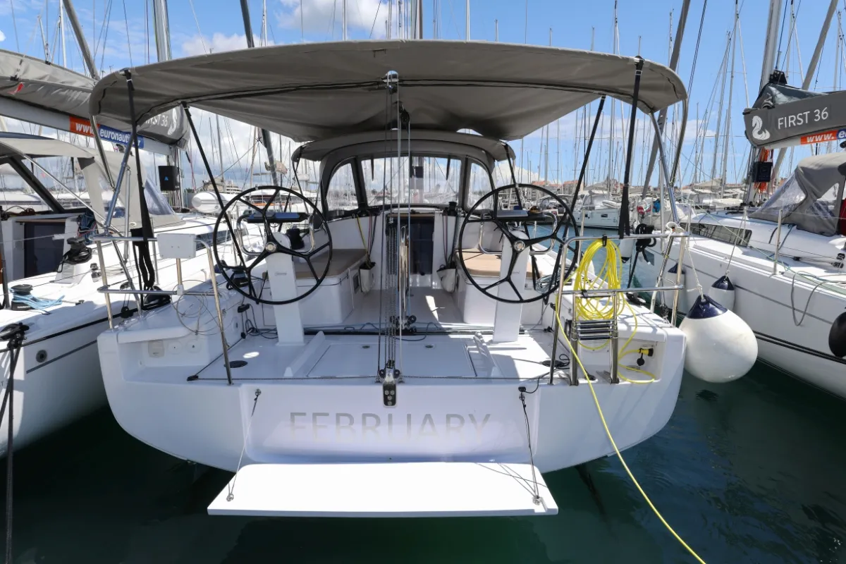 February, a Beneteau First 36 sailboat at Grad Biograd na Moru, Croatia