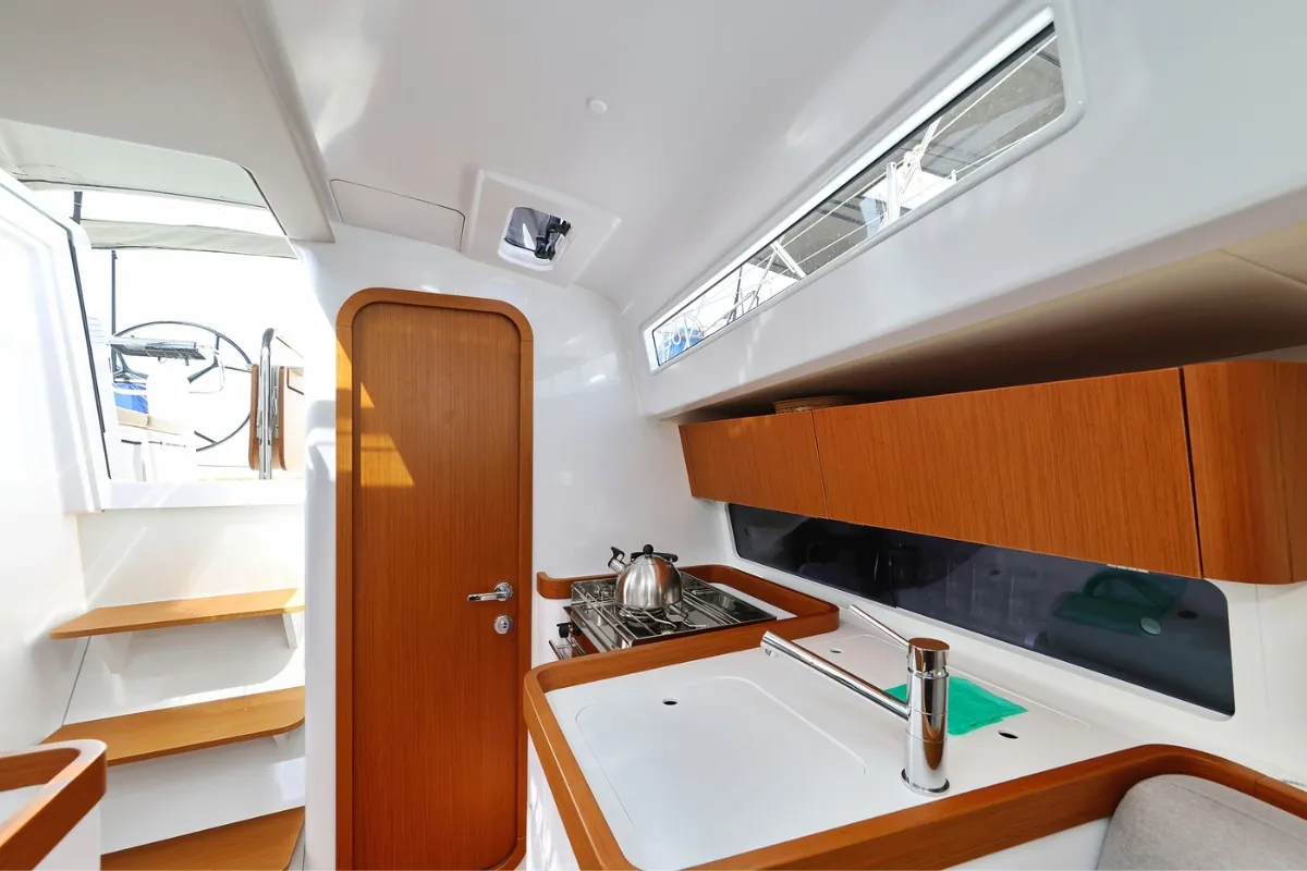 February, a Beneteau First 36 sailboat at Grad Biograd na Moru, Croatia