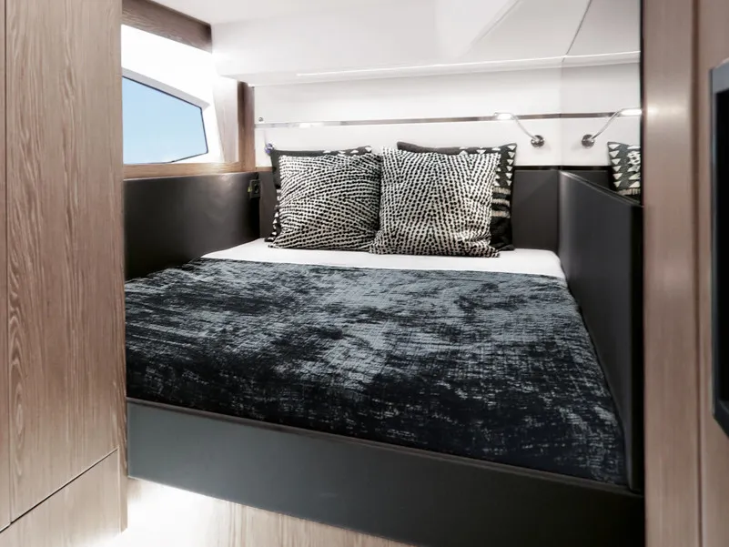 Cabin on Blue Lagoon II, a Sealine F430 motorboat at Grad Pula, Croatia