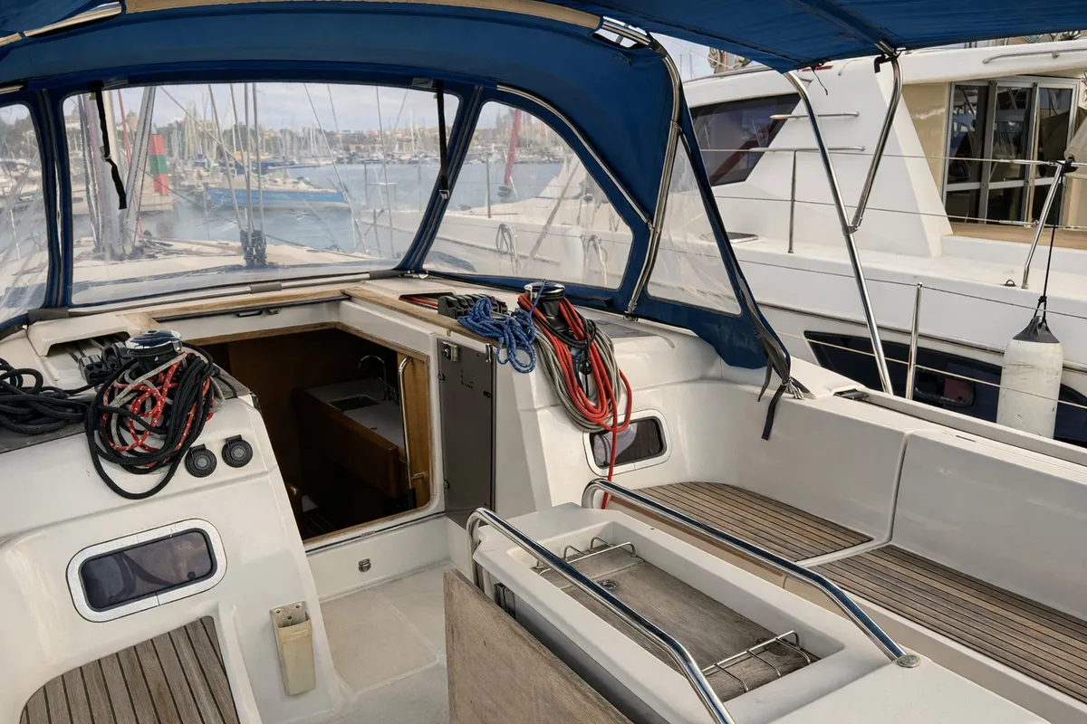 Cabin on Malgrats, a Jeanneau Sun Odyssey 469 sailboat at Palma de Mallorca, Spain
