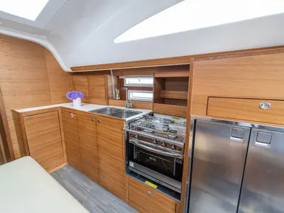 Galley of Ciao Ragazza, a Elan Impression 45.1 sailboat at Kaštela, Croatia