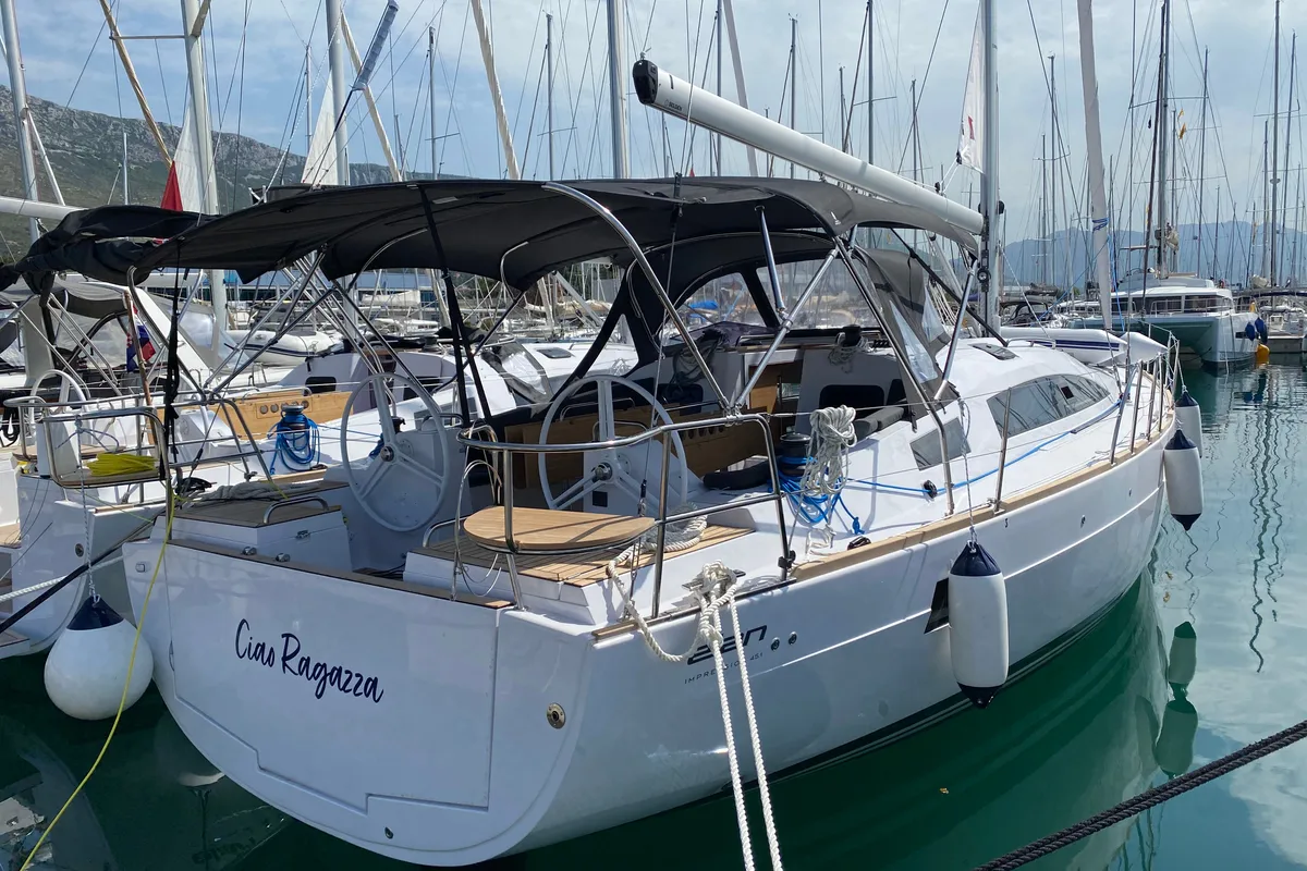 Ciao Ragazza, a Elan Impression 45.1 sailboat at Grad Kaštela, Croatia