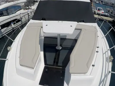Deck of Il Sogno V, a Galeon 480 Fly motor yacht at Šibenik, Croatia