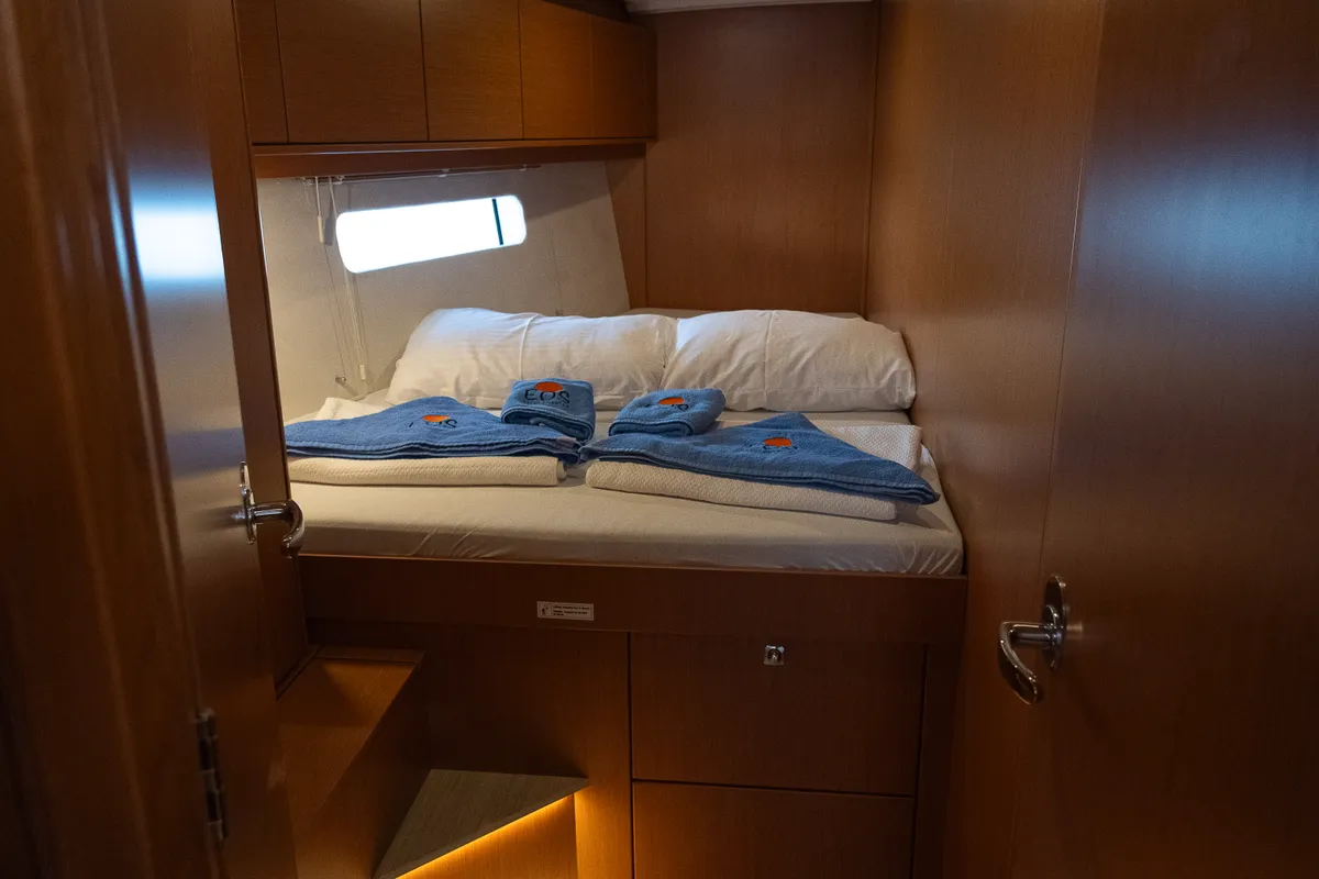 Cabin on Arke, a Bavaria C46 sailboat at Fethiye, Turkey