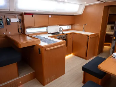 Galley of Arke, a Bavaria C46 sailboat at Fethiye, Turkey