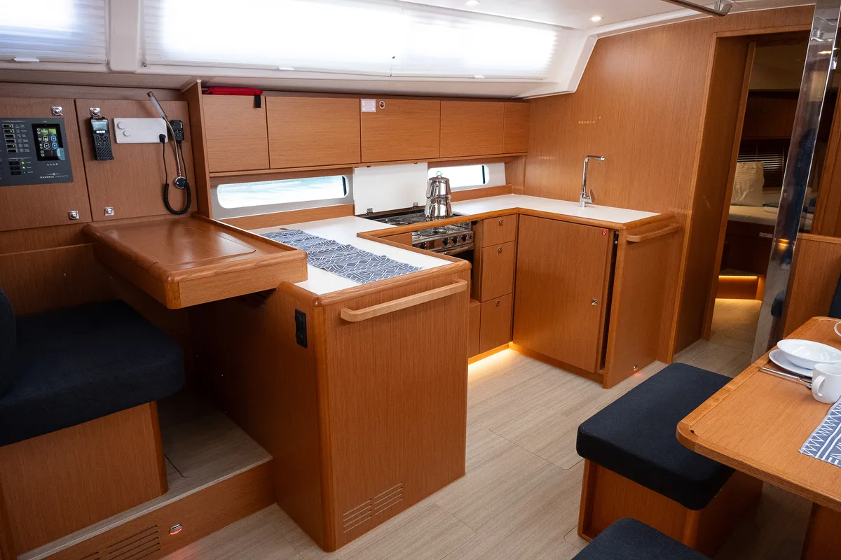 Galley of Arke, a Bavaria C46 sailboat at Fethiye, Turkey