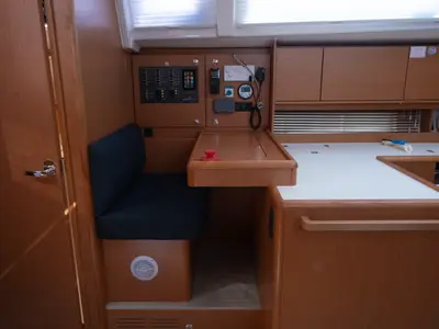 Salon of Arke, a Bavaria C46 sailboat at Fethiye, Turkey