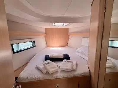 Cabin on Supereva, a Bavaria C42 sailboat at Cecina, Italy