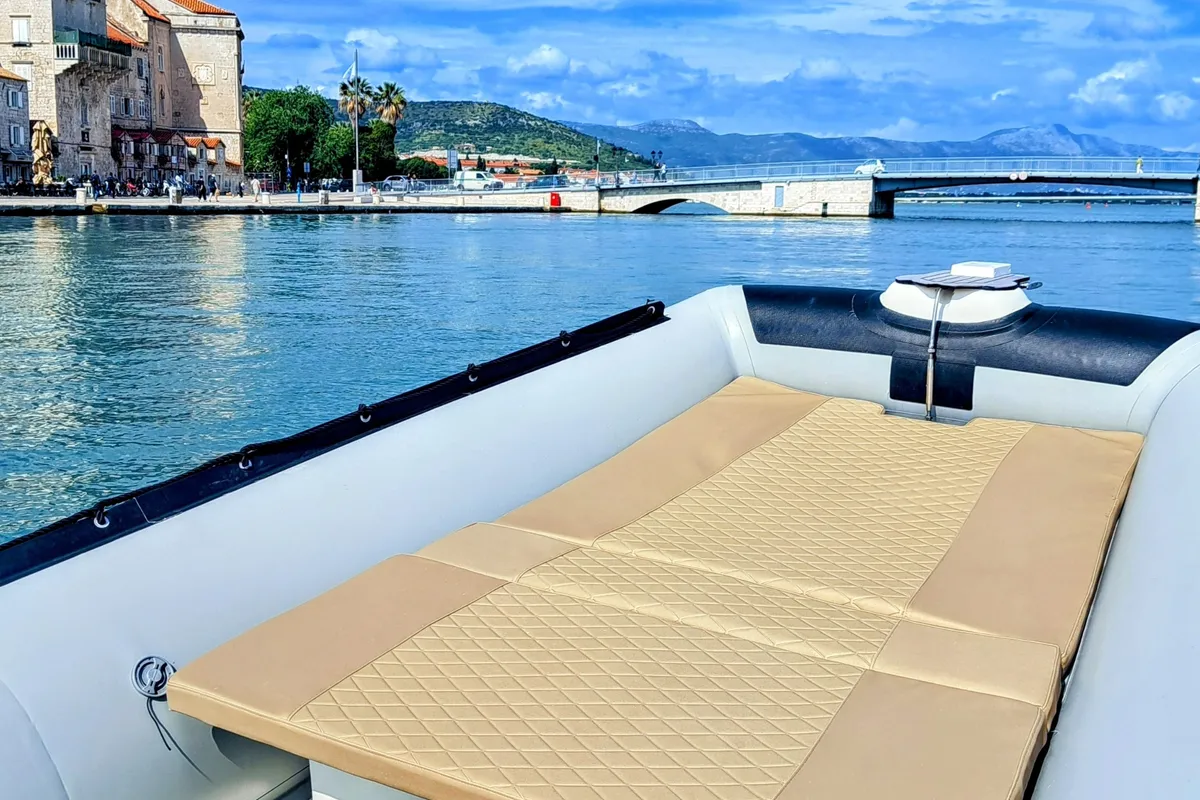 Deck of Niky, a Prestige Ranger 600 motorboat at Trogir, Croatia