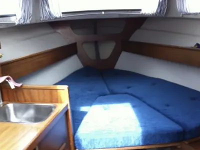 Cabin on Classic, a Viggen Albin 25 motorboat at Motala, Sweden
