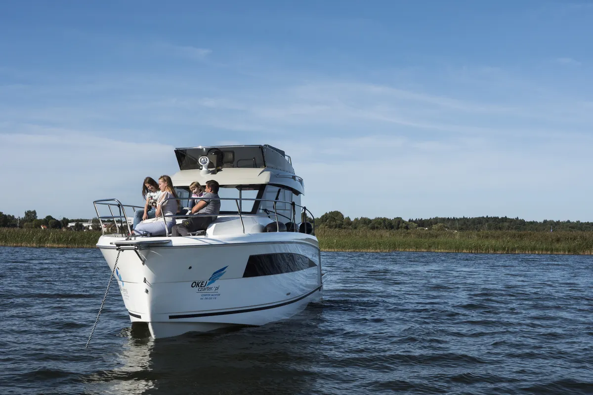 Exterior view of Balt 1018 Titanium, a motorboat at Wilkasy, Poland